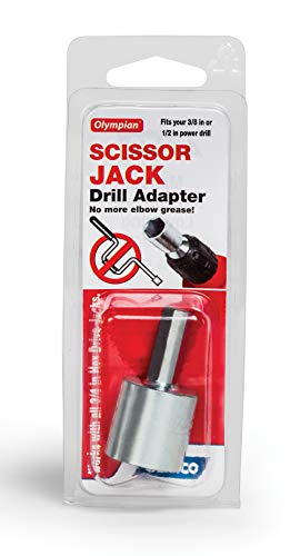 Camco RV Leveling Scissor Jack Socket Drill Adapter - Fits 3/8" and 1/2" Power Drills - Works with All 3/4" Hex Drive Jacks - RV Stabilization Made Easy (57363)