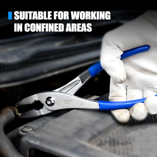 SMOTIVEPRO Multi-Directional Hose Clamp Pliers with 75mm Maximum Opening | Cross-Patterned Jaw for Secure Grip, Holds Clamps on Fuel Lines & Radiator Hoses, Multi-Angle Operation for Tight Spaces