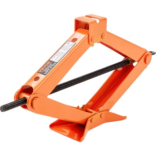 VEVOR Scissor Jack, 2.5 Ton/5512 lbs Scissor Car Jack with 3.7"-17.1" Lifting Range, Heavy Duty Tire Changing Kit, Includes Ratchet Wrench, Lug Wrench & Socket, Fits Most Cars Trucks Sedans SUV MPV