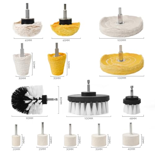 Unicaravan Aluminum Wheel Polishing Kit for Drill Buffing Wheel for Car Motorcycle Wheel Rim Manifold Polishing for Stainless Steel Chrome Wood Plastic Ceramic Glass Woods Machine Jewelry etc 14PCS | For Car Motorcycle Wheel Rim Manifold Polishing for Sta