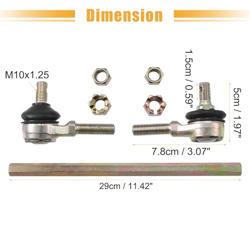 ACROPIX 29cm 11.42" Steering Tie Rod End Tie Rod Link Fit for 50cc 70cc 90cc 110cc 125cc 150cc ATV Quad Four Wheeler with Ball Joint Accessories - Pack of 2 - size: 290mm