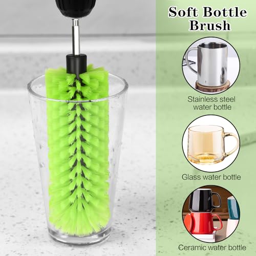 1 Pack Drill Brush for Car Wheel and Bottle(Green) | for Wheels, Rims, Engines, Exhaust, Bottle - color: 1 Pack Green