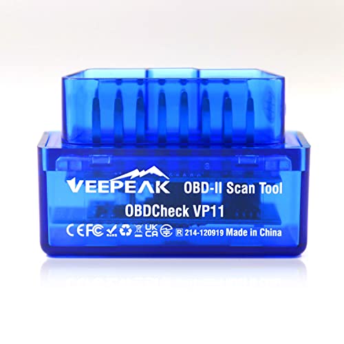 Veepeak Mini Bluetooth OBD2 Scanner Code Reader for Android (NOT for iOS) | Incompatible with iPhone or iPad. Check engine light diagnostics & live data for Android. Supports Torque & Car Scanner App.
