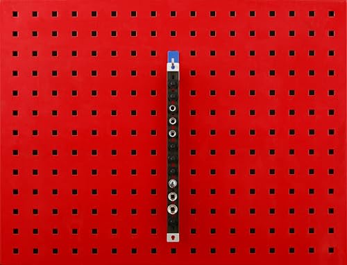 JCK 1/4" Drive Socket Organizer Rail, Brass Locking Studs, 12 Clips | Aluminum 1/4" socket rail with 12 brass-locking swivel clips, ball detent hold, and mounting holes for toolboxes or walls. - style: 1/4" Drive Socket Holder