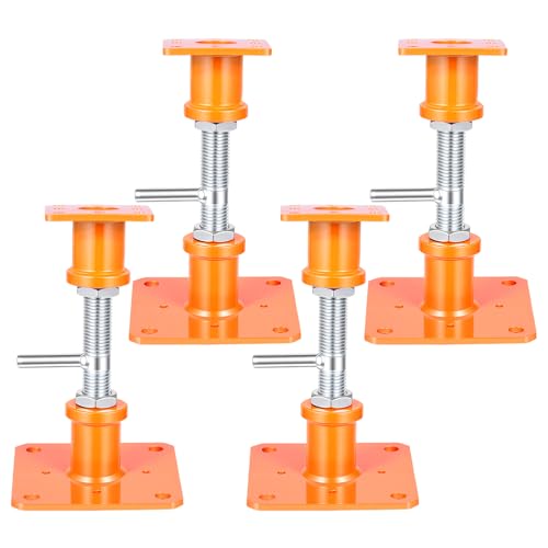 4PCS House Jacks for Leveling Crawlspace 5''-8''Adjustable Floor Support | for Stabilizing Stairs, Decks, Crawlspaces, Uneven Floors,10000 lbs Load Capacity Orange - size: 5''-8''