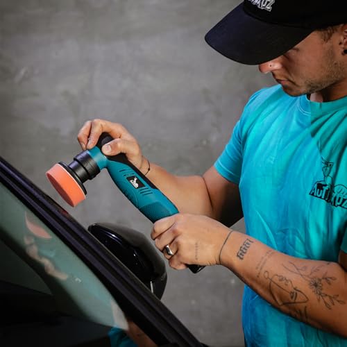 AUTIWOZ Cordless Mini Polisher Fast Change 1/3inch 12mm and 3mm Orbital, DA/RO Small Polisher for Car Detailing 6 Speeds, 2Pcs 2000mAh Li-ion Batteries, with Collet, Cone Cylinder Polishing Pads