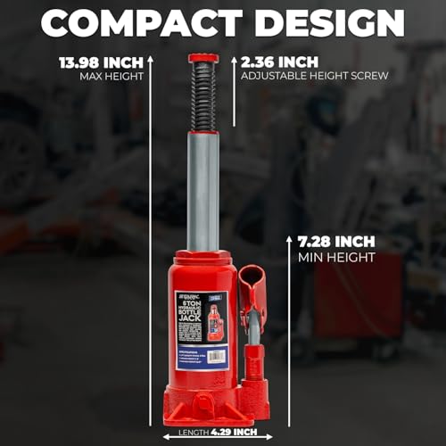 XtremepowerUS 6-Ton (12,000 Lbs) Hydraulic Lifting Car Jack with Pump Handle, Fit Use for Cars Automotive Sedans, Red - size: 6 Ton
