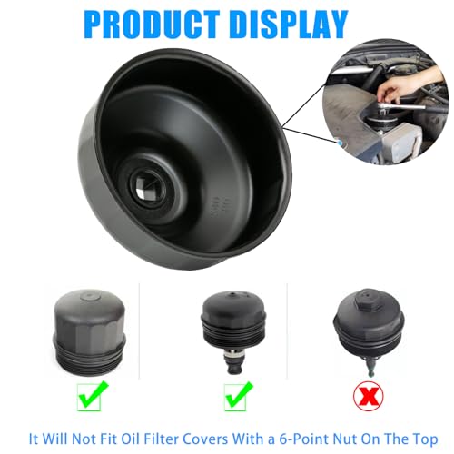 86mm 16 Flutes Oil Filter Wrench | Replacement for BMW and Volvo, Oil Filter Cap Removal Tool to Change Oil, Oil Filter Socket Wrench Kit