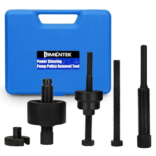 Power Steering Pulley Puller Installer Tool Set, Power Steering Pump Pulley Removal Tool Compatible with Ford, GM, VW and Chrysler Vehicles - color: blue