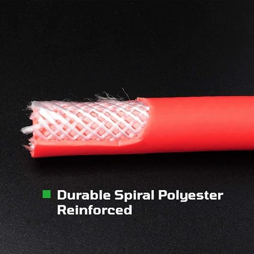 DYNAMIC POWER Truck Tire Inflator Kit- 3/8" X 50' Air Hose with Universal Gladhand & Chuck (RED), D-PVC38-50-04