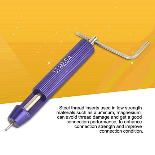 50pcs Thread Repair Kit, M2 x 0.4 Stainless Steel Wire Thread Insert Combination Tool Set for Restoring Damaged Wires in Steel M2 x 2D