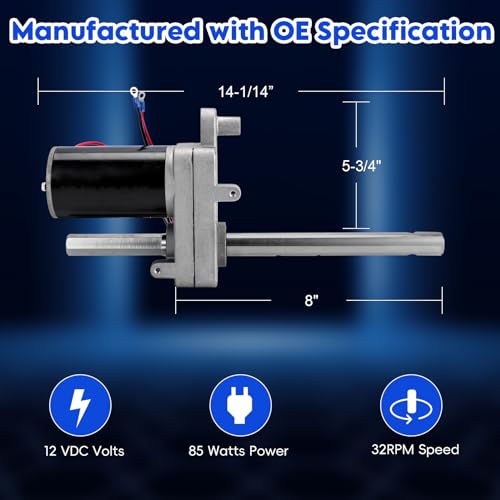 500370 RV Single Speed Drive Motor Compatible with Bulldog Electric Single-Speed Jacks, Replace for Bulldog Powered Drive Kit BD1046130-00, 1824200100, 1824210100, 1046131, 1046130