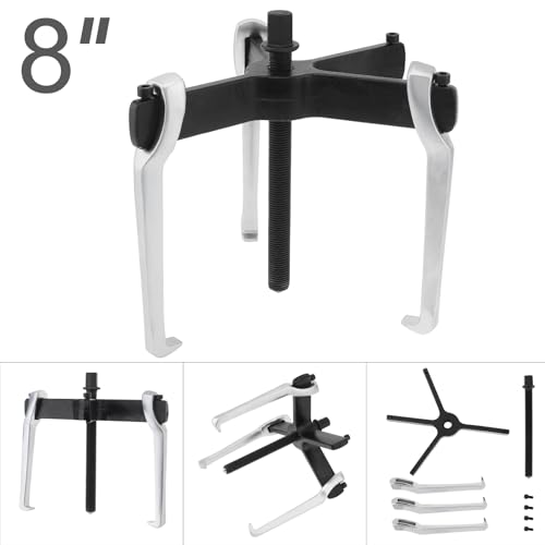 ChgImposs 8" 2 Jaw 3 Jaw Gear Puller, Adjustable Bearing Puller, Reversible Removal Tool for Internal External Pulling, Puller Tool for Removal of Pulleys Flywheels Bearings Gears - size: 8 Inch