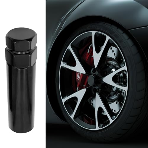 AUCELI 6 Point Spline Lug Nuts Key Tuner Socket Tool, Automotive Wheel Lock Removal Kit for Wrench with 3/4” & 13/16" Hex, Compatible with 12x1.5 12x1.25 1/2" x20 Thread Size, Universal Fit(Black) - color: Black