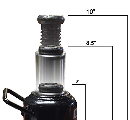 AME INTL 20-Ton Air/Hydraulic Bottle Jack, Low Profile, black (14461)