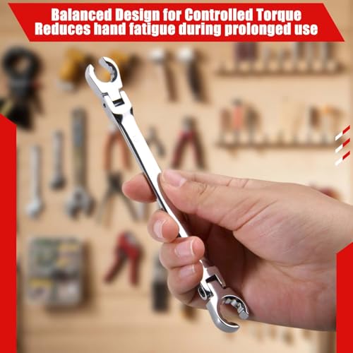 Flex Head Flare Nut Wrench 10 * 11mm Flare Nut Wrench Set Metric Flare Tool Double Flexible Flare Nut Line Wrench Flare Tool Flex Tools 40Cr for Automotive Repairs Plumbing Repairs - style: 10*11mm