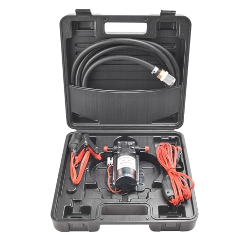 Fuel Transfer Pump Kit with Carrying Case, 12 Volt Electric Fuel Transfer Pump, High Efficiency Self-priming Pump for Pumping Gasoline, Diesel, Kerosene, Water and Liquids - size: Fuel Pump Kit