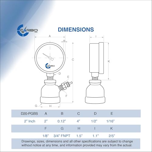 Gas Test Pressure Gauge 60 Pound, 60 PSI / 400 kPa, 3/4” FNPT Connection, Brass Valve, Forged Brass Bell Shape Body Assembly. - size: 3/4" FNPT 0-60 psi, style: Brass