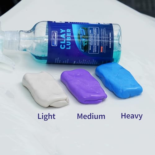 Light Clay Bars Auto Detailing, Clay Bar for Cars Paint Protective Film, Paint Surface, Plastic and Metal Detailing(3x100g,White,Light) - style: Light