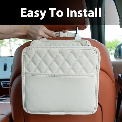 FrgKbTm Car Seat Back Hanging Bag Car Document Holder Multi-Pocket Bottle Bag Storage Box Organizer Travel Tidy Pouch Pocket Kids Beige - color: Beige C