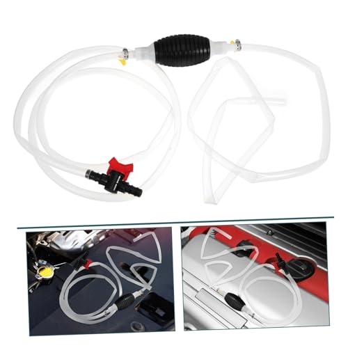 Holibanna Transfer Pump Kit Manual Siphon Pump for Fuel Convenient Oil Extraction for Automotive and Aquatic Use Sturdy Siphon Hose Valve