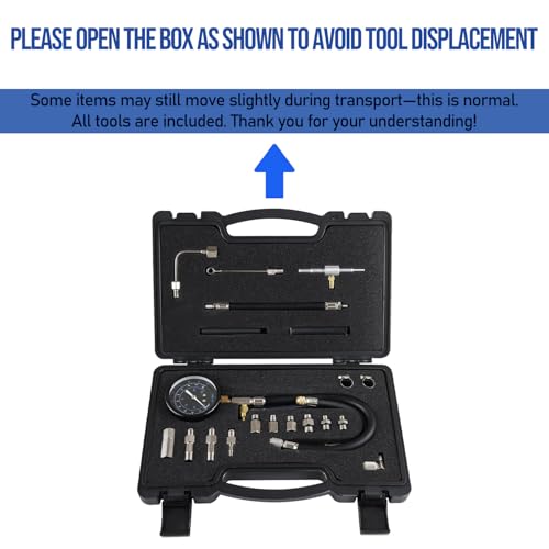 Lichamp Automotive Fuel Pressure Test Kit, Fuel Pump & Rail Diagnostic Gauge with Adapters, Hose, for Car/Truck/Motorcycle