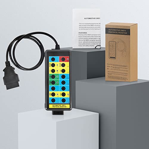 CMTOOL OBD2 Breakout Box with LED Light Indicator, Professional 16-Pin OBD Breakout Box, Automotive Electrical Diagnostic Test Tool, Portable Testing Tool