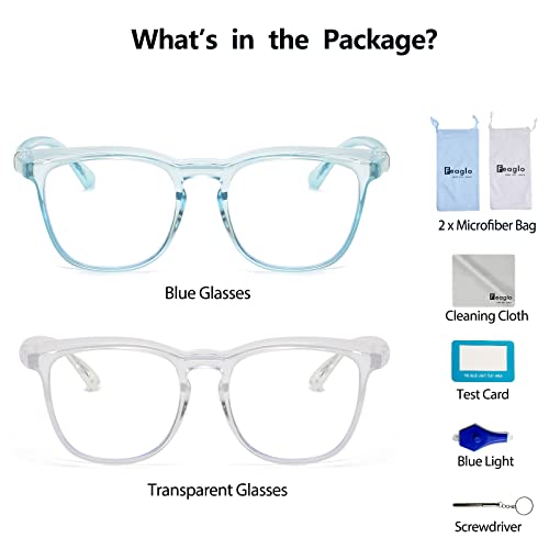 Feaglo Safety Glasses, Anti Fog Safety Goggles for Women Men, Blue Light Blocking Stylish Eye Protection Glasses Side Shield - color: Transparent+blue