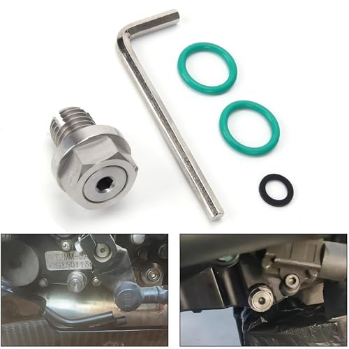 M14.1x1.5 Oversize Piggyback Oil Drain Plug, Stainless Steel Self-Tapping Oil Pan Thread Repair Kit with O-Ring and L-Wrench, Suitable for Most Vehicles