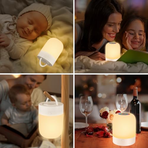 Small Kids Night Light, 13 Color Dimmable LED Lamp, Portable Stepless Dimming, Color Changing Touch Nursery Lamp, Rechargeable Toddler Night Light - color: White-1 Pack