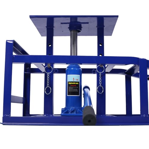 Hydraulic Car Ramps 2 Pack, 10000 lbs Heavy Duty Steel Vehicle Ramps with Adjustable Lift 9.8"-15", Low Profile Auto Service Ramps for Oil Change, Truck, Garage Repair,Blue - color: Blue