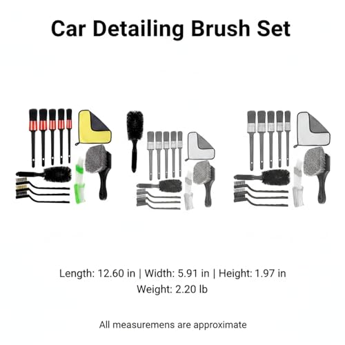 15-Piece Car Detailing Brush Set for Interior Vents, Dashboard Crevices & Console Gaps - Durable PP Plastic Cleaning Tool Kit - size: 12.6 x 5.91 x 1.97 in