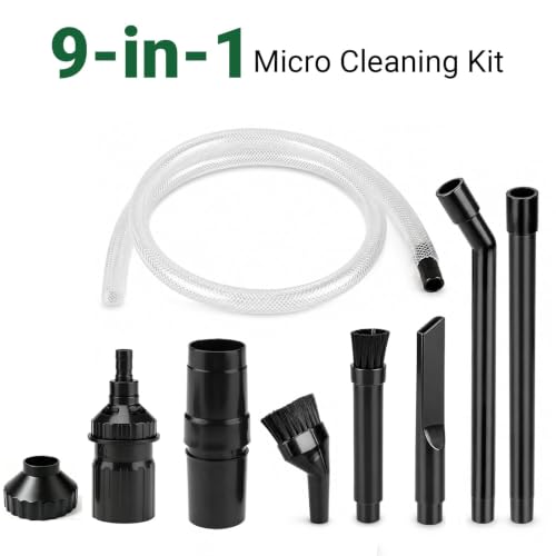 EZ SPARES 1-1/4" Micro Crevice Kit, Keyboard Car Vent Tools with Bag | Boosts suction in tight gaps and corners. Great for wood dust, pet hair, keyboard, car vents. Storage pouch included.
