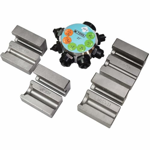 K Tool International 70083 37 Degree Flaring Die Adapter Kit, for Brake Transmission and Power Steering Lines, Includes Turret and Seven Adapters, One Year Warranty