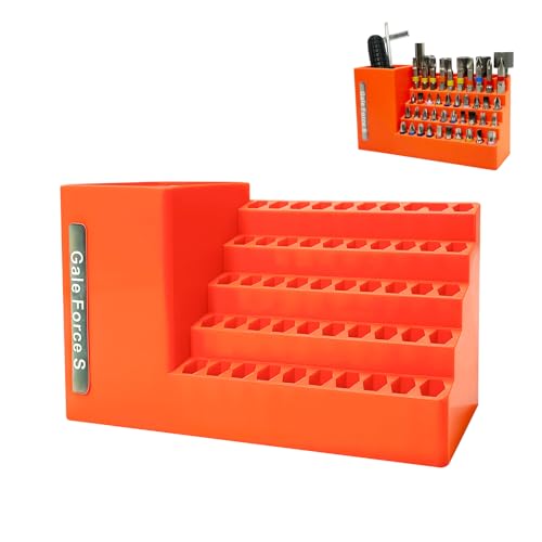 Gale Force S 50-Slot drill bit Organizer, Ideal for Garage and Workshop - Holds Impact and 1/4" Hex Bit, Hex Keys, and other tools. Wall and Workbench Mountable.