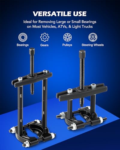 Orion Motor Tech Bearing Puller & Housing Removal Set, 30 pc. 2-in-1 Bearing Puller Tool Set for Wheel Bearing Bushing Axle, Blind Hole Bearing Puller & Bearing Separator Set with Slide Hammer Collets