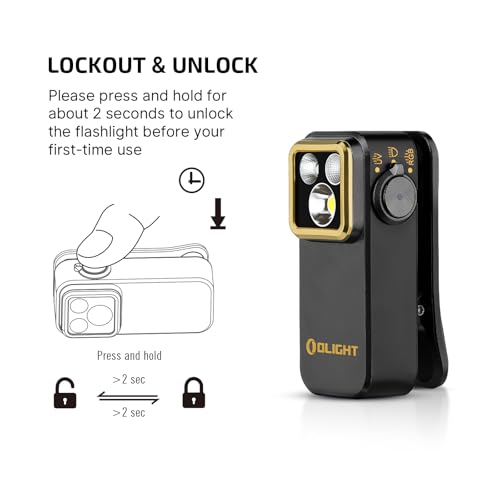 OLIGHT Oclip Pro S Pocket EDC Clip-on Flashlight, Black | RGB, UV, 600 Lumens, USB-C Charging, Flash Modes, Magnetic Clip, Inspection, Signaling, Work, Outdoor Use - color: Black