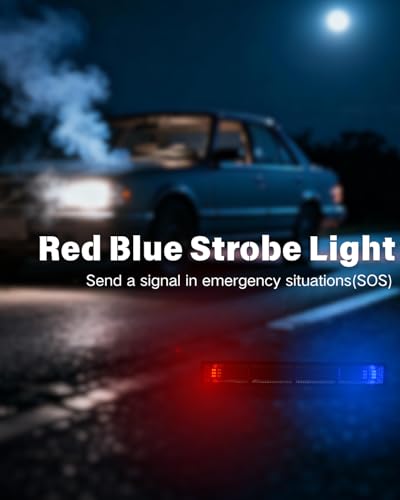 Rechargeable Magnetic Work Light Bar, Super Bright LED Underhood Light with LCD Display, 5000mAh Power Bank, Solar/USB-C, 5 Modes Red/Blue Strobe, IP65 Waterproof for Mechanic Garage Camping - size: 12.2"L x 1.57"W x 1.69"H