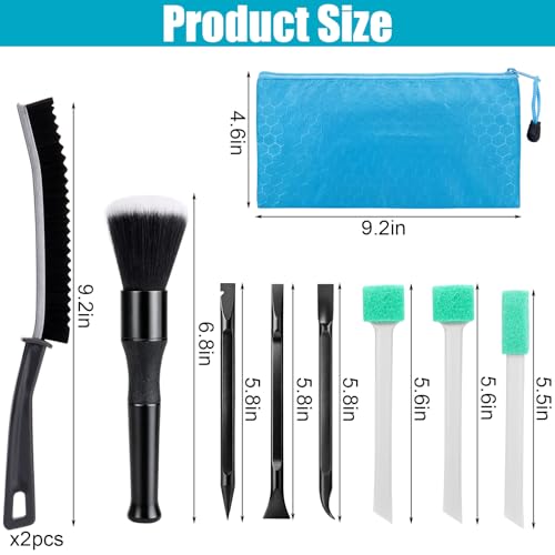 XANGNIER Car Detailing Kit Interior,Car Interior Cleaner Brush Set,10 Pcs | Car Care Detail & Cleaning Supplies Accessories Kits Tool,Suitable for Auto,SUV,Truck,Sedan,Dashboard,Panel,Viking