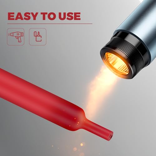 350 PCS 3:1 Heat Shrink Tubing Kit, Adhesive Lined, Marine Grade Shrink Wrap, Industrial Heat Shrink Tubing 7 Sizes (Black/Red), for Industrial/Automotive - color: Red&Black