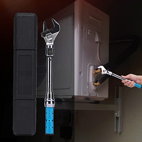 Adjustable Torque Wrench, 5 to 30 Nm 30mm Open End Torque Wrench with Click and Changeable Head for Hvac Mini Split and Refrigeration System