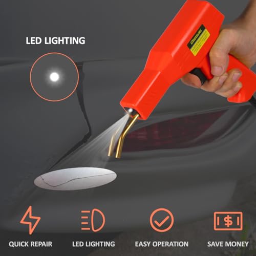 Plastic Welder,2 in 1 Plastic Welding Kit,Hot Stapler Car Bumper Repair Kit | SONNLER 1000PCS Hot Stapler For Car Bumper Crack Repair with Iron , Rods, Metal Mesh, Abrasive Paper, Aluminum Tape - color: Deep Red