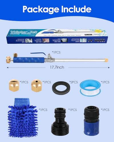 Upgraded Jet Nozzle for Garden Hose 2-in-1 Jet Nozzle High Pressure Hose Nozzle with 2 Different Nozzles and Hose Quick Connectors for Car Pet Garden Cleaning - color: Blue