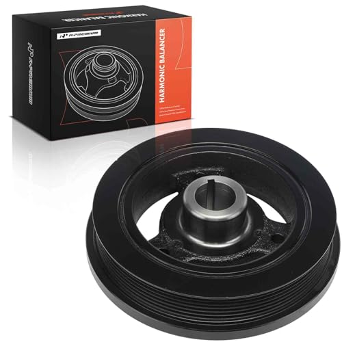 A-Premium Engine Harmonic Balancer Crankshaft Pulley - OHV L6 4.0L - Compatible with Jeep Vehicles - 1987-2006 - Cherokee, Grand Cherokee, Comanche, Wagoneer, Wrangler, TJ, for# 33002920AB, 33002920