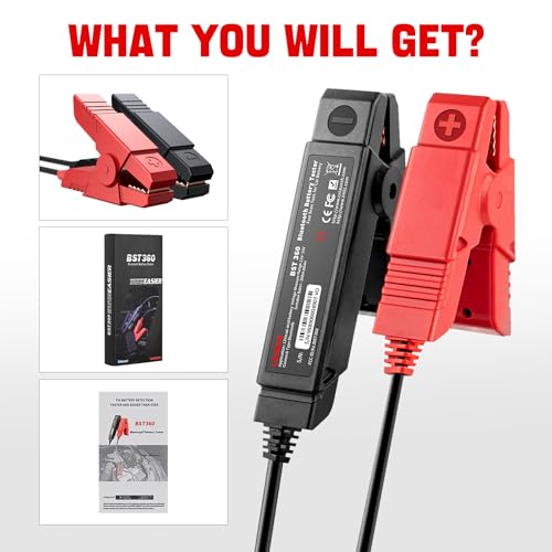 LAUNCH BST 360 Battery Tester, 100-2000 CCA Load Tester Bluetooth Battery Analyzer Cranking and Charging Test for Car Truck Motorcycle ATV SUV Boat Yacht