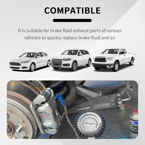 5PCS Brake Bleeder Kit Connector,Brake Fluid Bleeder Kit Bleeding Adapter Joint for Quick Brake Fluid/Air Changes,Brake Bleeder Hose Connector Fit Brake Bleeder Bottle,Vacuum Brake Bleeder (Blue) - color: Blue