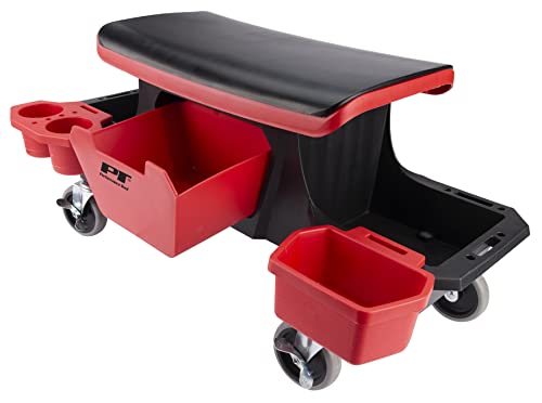 Performance Tool W85035 Heavy Duty Roller Mechanics Seat and Brake Stool with 4-Inch Rubber Swivel Casters Roll Over - style: Rolling Storage Garage Seat