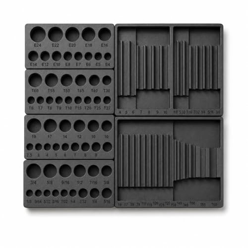 Magnetic Bit Socket Organizer, Heavy-Duty Storage Tray for 87pc Torx, Hex Bit Socket Sets, Compatible with Blue-Point BLPTHC87, Compact Toolbox Drawer Organizer