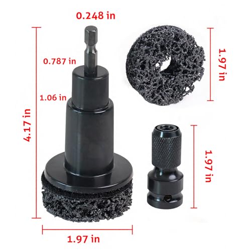 Wheel Hub Cleaning Tool, Wheel Stud Cleaner Includes 6 Grinding, Quick Rust Removal Brake Hub Cleaning Tool, Hub Resurfacing Tool Fits Power Drill or 1/2" Impact Driven Wrenches