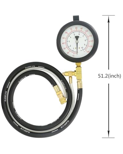 TU-443 Fuel Injection Pressure Tester Kit 0-140 PSI Pro Auto Fuel Pressure Gauge for Car Truck Motorcycle 45PCS